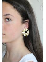 Boucles d'oreilles Blanc Flower 1