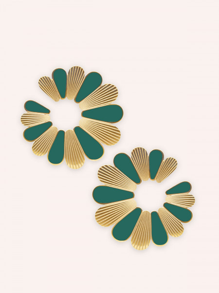 Boucle d'oreilles Vert clair Flower 1