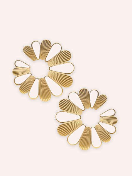 Boucles d'oreilles Blanc Flower 1