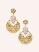 Boucles d'oreilles Elodie Quartz Rose