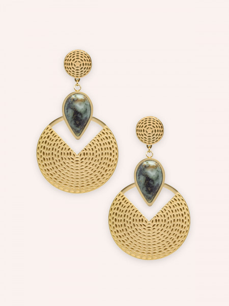 Boucles d'oreilles Elodie Turquoise Africaine