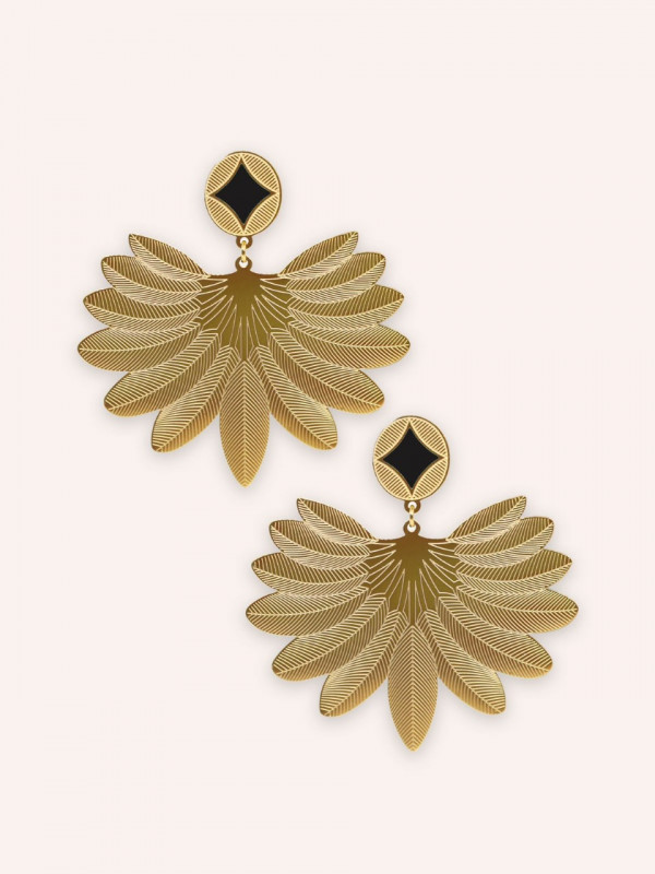 Boucles d'oreilles Pamela Noir