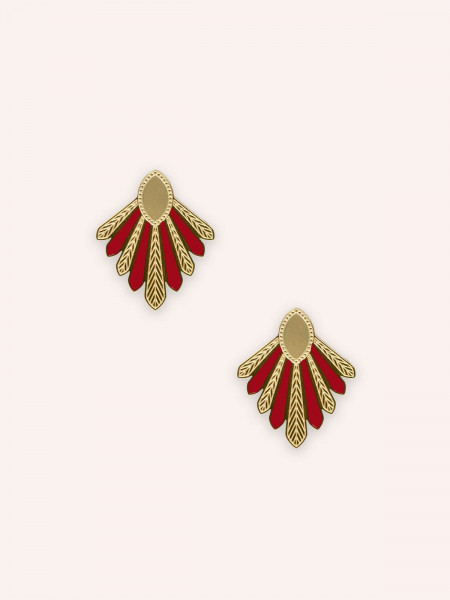 Boucles d'oreilles Nayati Rouge