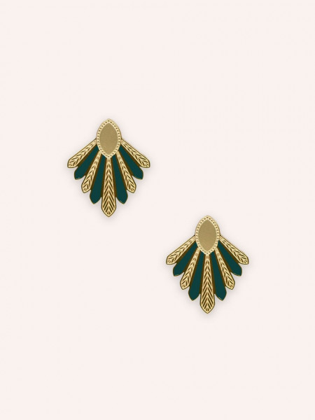 Boucles d'oreilles Nayati Vert Sapin