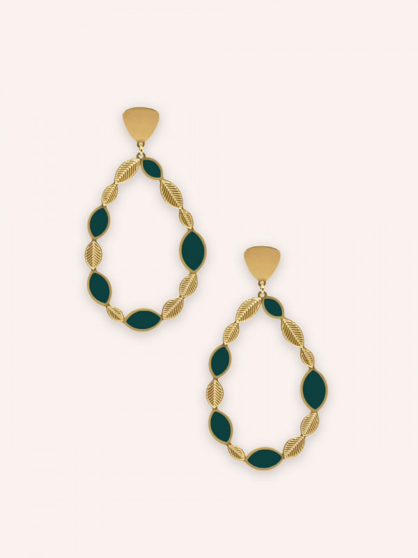 Boucles d'oreilles Ella Vert Sapin