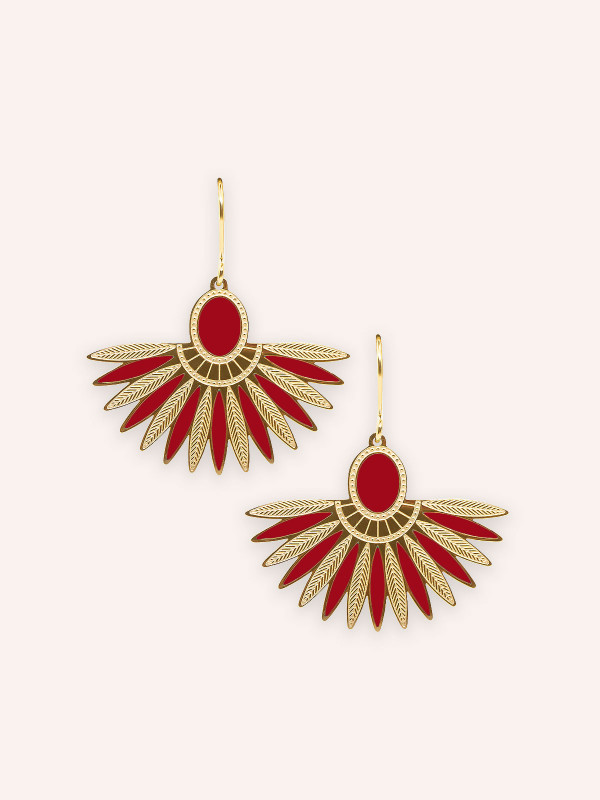 Boucles d'oreilles Ming Rouge