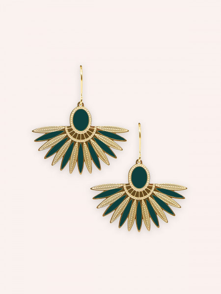 Boucles d'oreilles Ming Vert Sapin