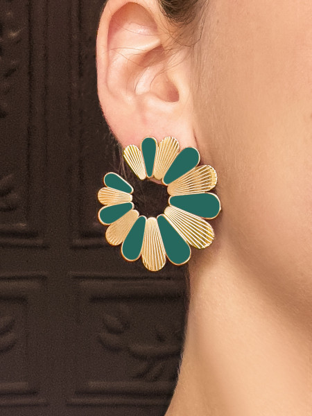 Boucle d'oreilles Vert clair Flower 1