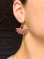 Boucles d'oreilles Ming Rouge