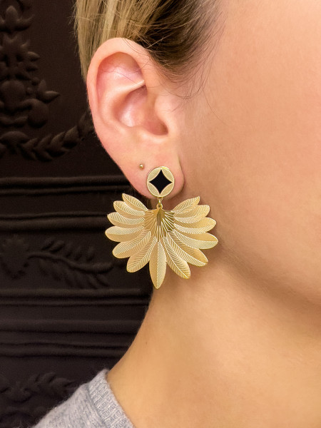 Boucles d'oreilles Pamela Noir
