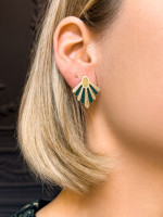 Boucles d'oreilles Nayati Vert Sapin