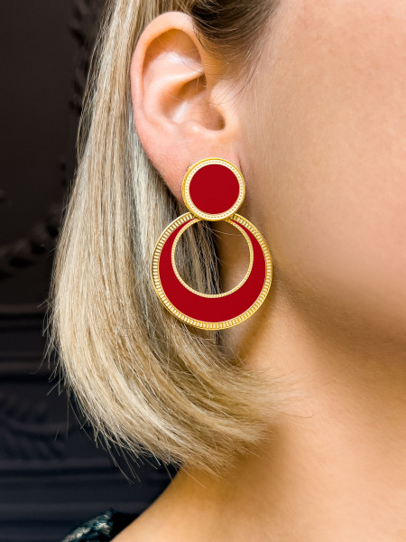 Boucles d'oreilles Jane Rouge