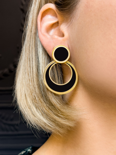 Boucles d'oreilles Jane Noir