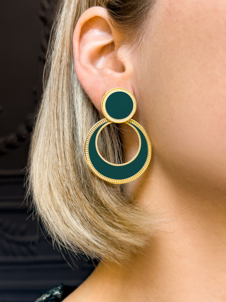 Boucles d'oreilles Jane vert sapin