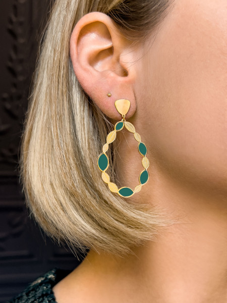 Boucles d'oreilles Ella Vert Tropical