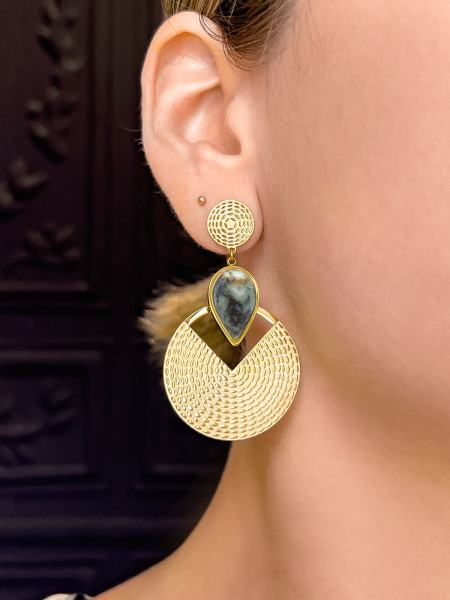 Boucles d'oreilles Elodie Turquoise Africaine