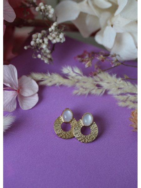 Boucles d'oreilles Emilie Pierre de Lune