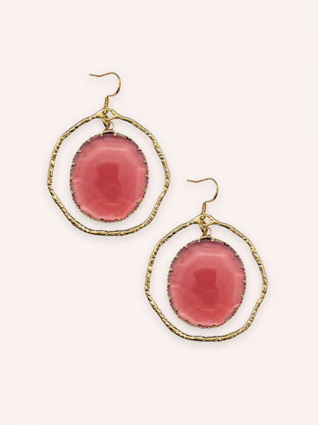 Boucles d'oreilles Léo Fuchsia