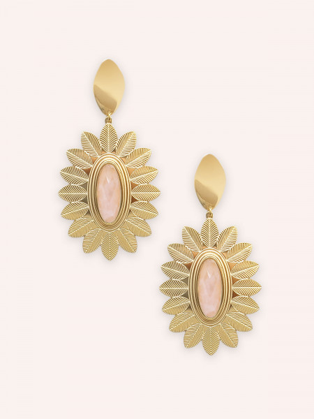 Boucles d'oreilles Joyce Quartz Rose