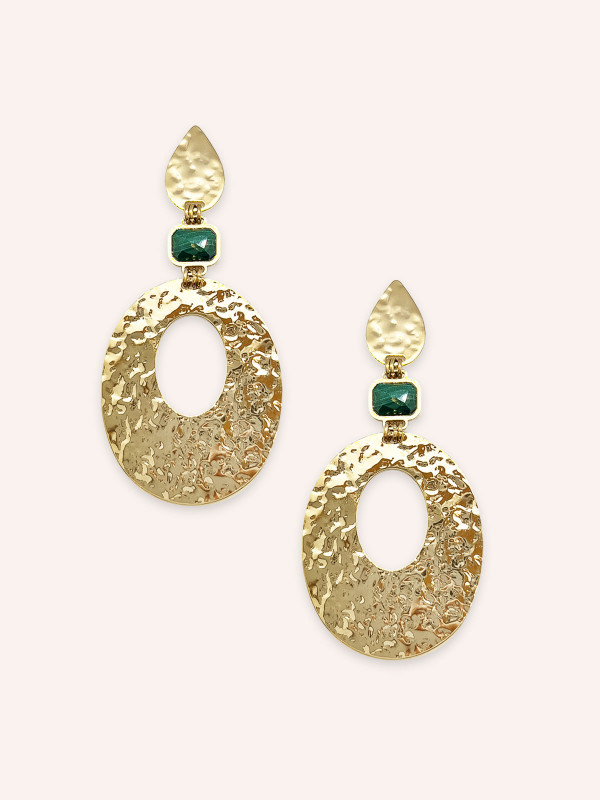 Boucles d'oreilles Aurélia Malachite