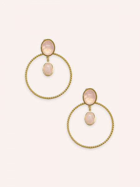 Boucles d'oreilles Luna Quartz Rose