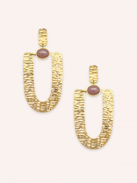 Boucles d'oreilles Aurélia Quartz Framboise