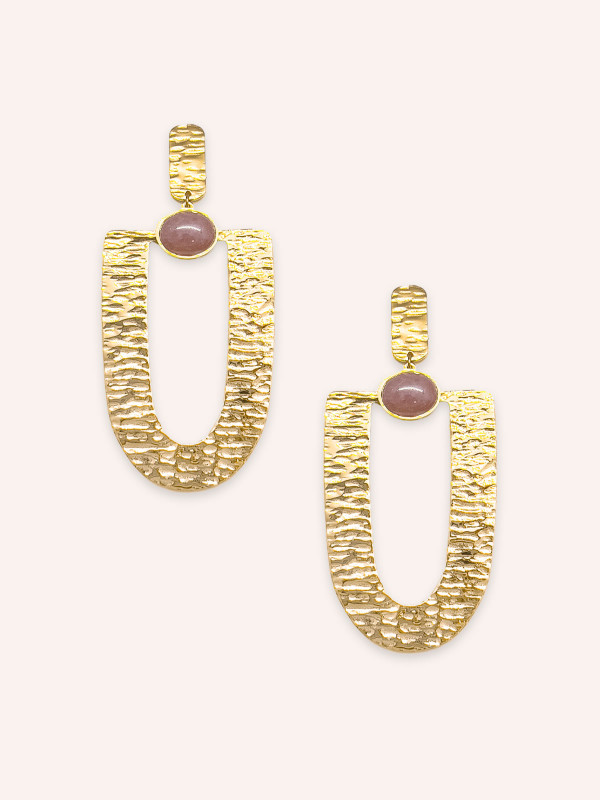 Boucles d'oreilles Aurélia Quartz Framboise