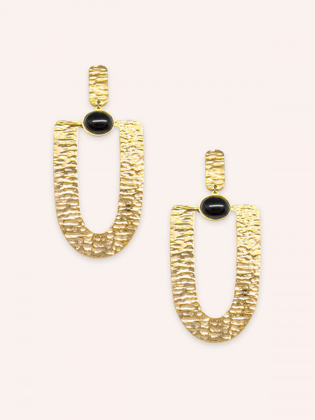 Boucles d'oreilles Arena Agate Noire