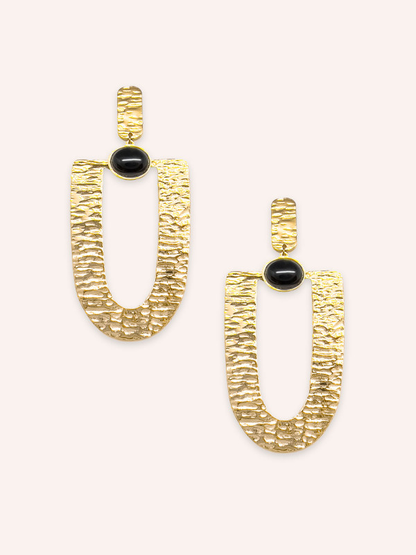 Boucles d'oreilles Arena Agate Noire