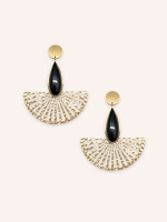 Boucles d'oreilles Ozalée Agate Noire