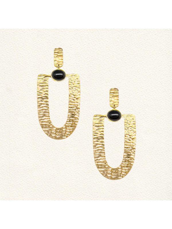 Boucles d'oreilles Arena Agate Noire