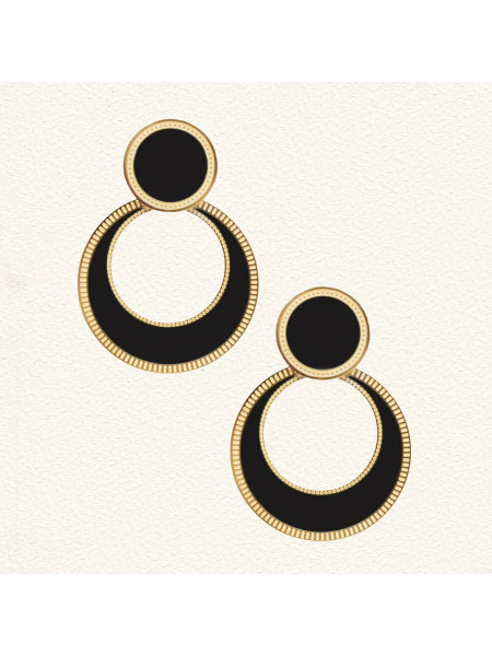 Boucles d'oreilles Jane Noir