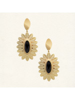 Boucles d'oreilles Joyce Agate Noire