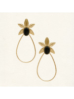 Boucles d'oreilles Nina Agate noire