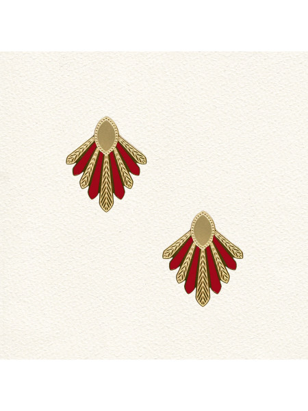 Boucles d'oreilles Nayati Rouge