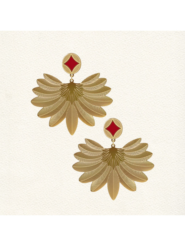 Boucles d'oreilles Pamela Rouge