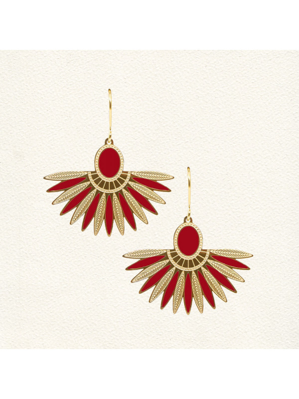 Boucles d'oreilles Ming Rouge