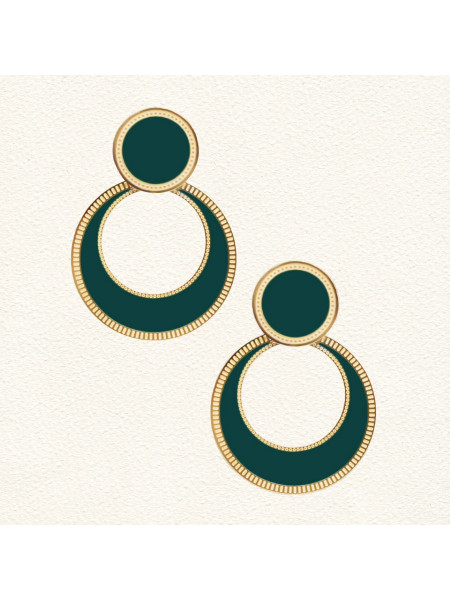 Boucles d'oreilles Jane vert sapin
