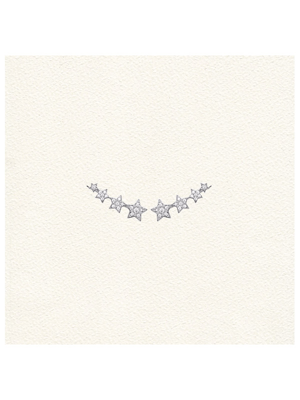 Étoiles Montantes Argent Serties