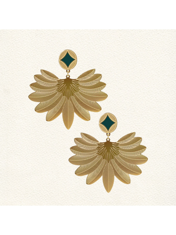 Boucles d'oreilles Pamela Vert Sapin