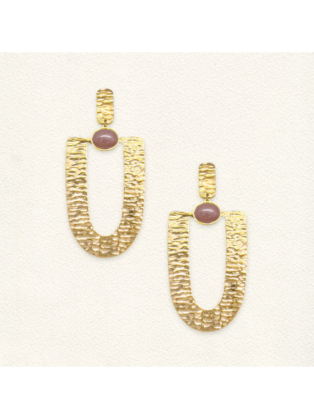 Boucles d'oreilles Aurélia Quartz Framboise