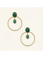 Boucles d'oreilles Luna Malachite