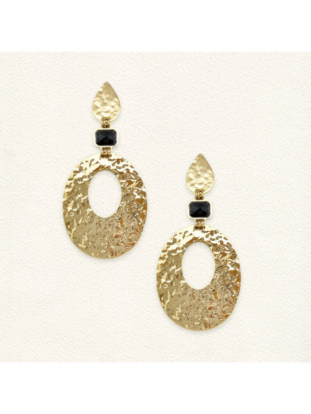 Boucles d'oreilles Aurélia Agate Noire