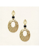 Boucles d'oreilles Aurélia Agate Noire