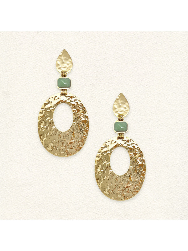 Boucles d'oreilles Aurélia Malachite