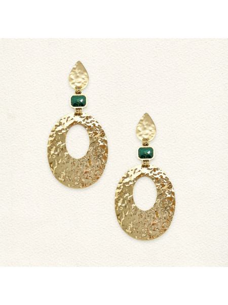 Boucles d'oreilles Aurélia Malachite