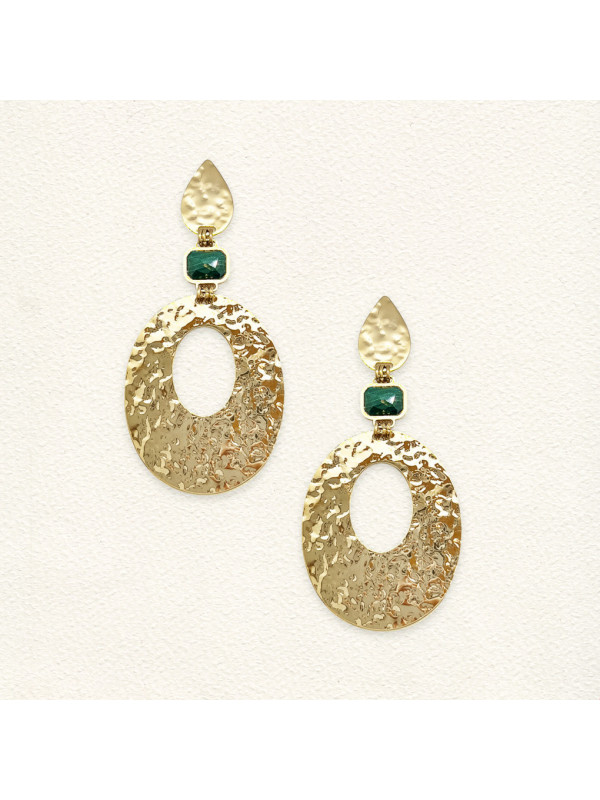 Boucles d'oreilles Aurélia Malachite