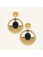 Boucles d'oreilles Chris Agate Noire