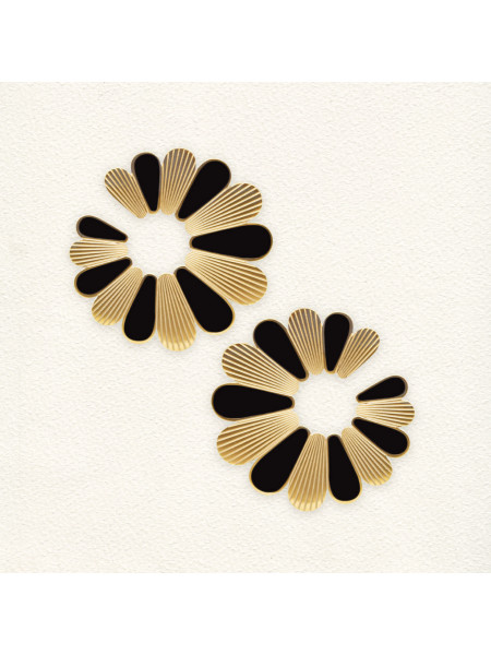 Boucles d'oreilles Noir Flower 1