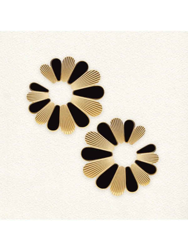 Boucles d'oreilles Noir Flower 1